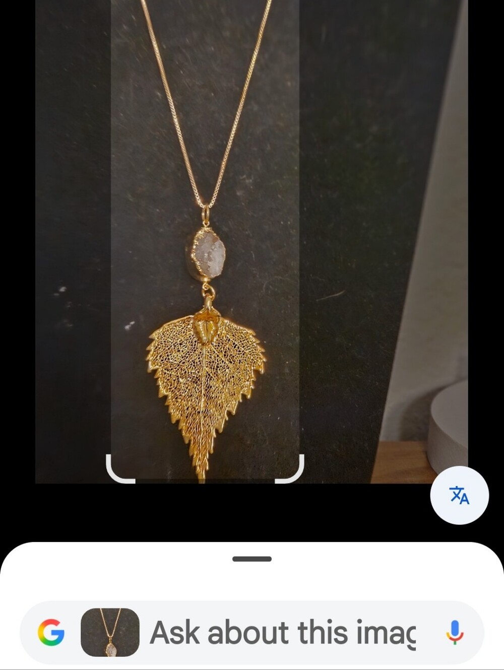 Gold Tone Leaf And Chain